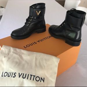 Black Louis Vuitton Wonderland Ranger boots
